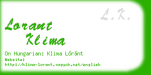 lorant klima business card